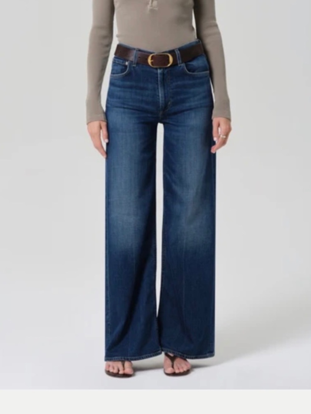 Citizens of Humanity Lyra Wide Leg Long Jeans in Elm